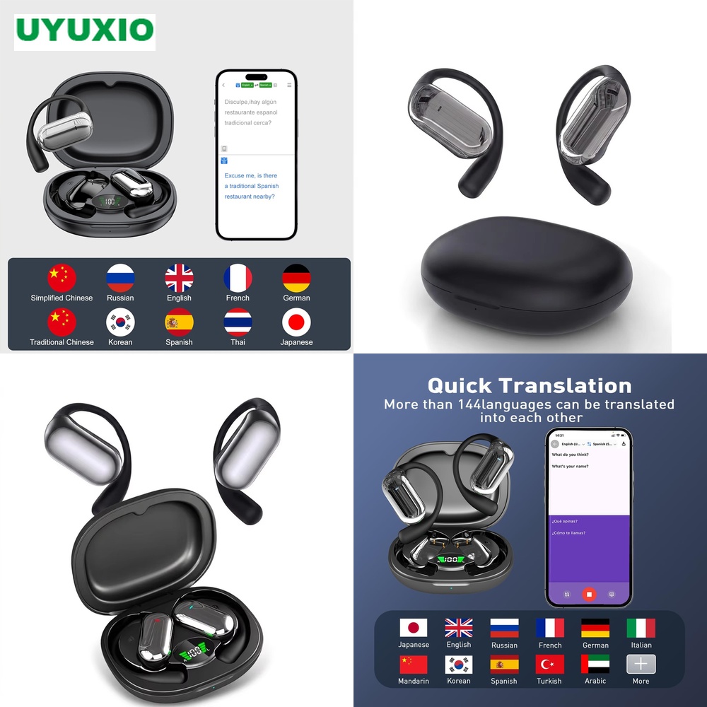 Earbuds Charging Case - Slimme Vertalerhoofdtelefoon Real-Time Vertaling BT 5.4