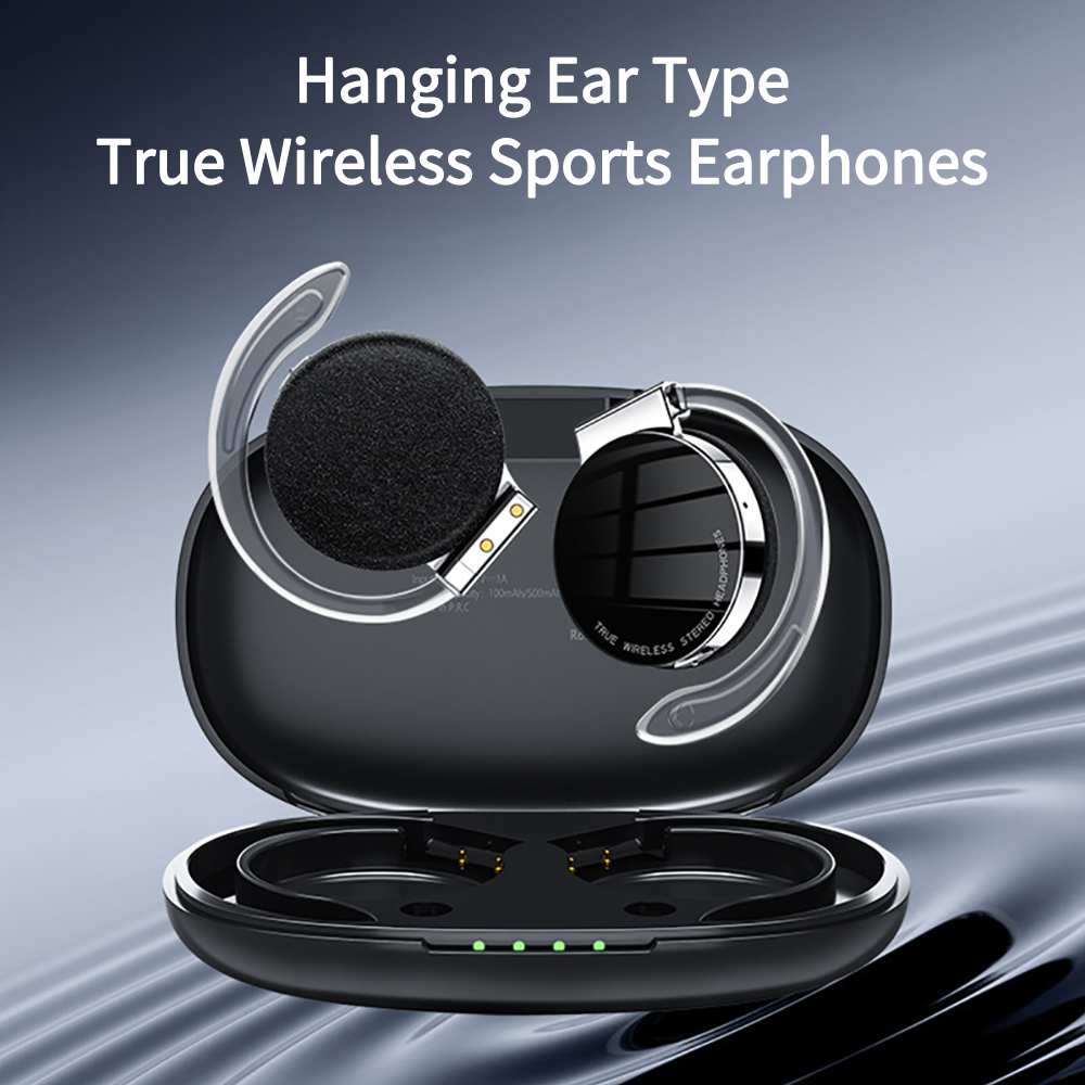 Sports Earphone Hook - F2 TWS-oortelefoon met microfoons Sport-oorhaak LED-display