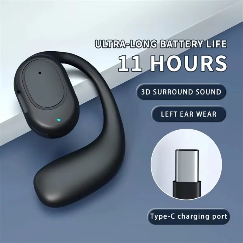 Bluetooth Headset On Ear - Draadloze hoofdtelefoon Bluetooth-headset met microfoon, beengeleiding,