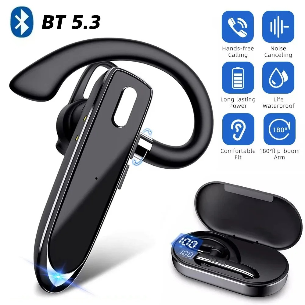 Bluetooth Headset On Ear - Draadloze Bluetooth-hoofdtelefoon met microfoon Oortelefoon ENC