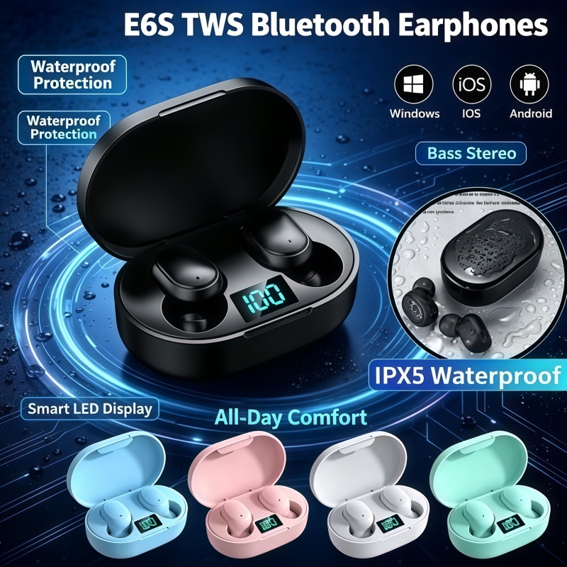 Bluetooth Headset On Ear - 2026Hot-selling TWS E6S Fone Bluetooth-oortelefoon Draadloze
