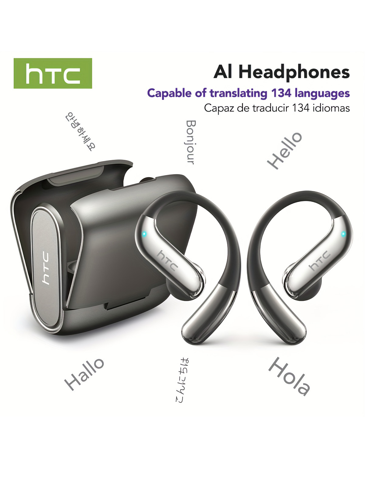 Earbuds Charging Case - Open oor Bluetooth-hoofdtelefoon HTC 30-uurs afspelen